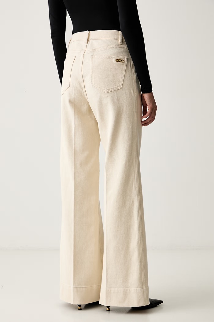 Odzież MICHAEL Michael Kors jeansy flare damskie MT690ACLSA beżowy