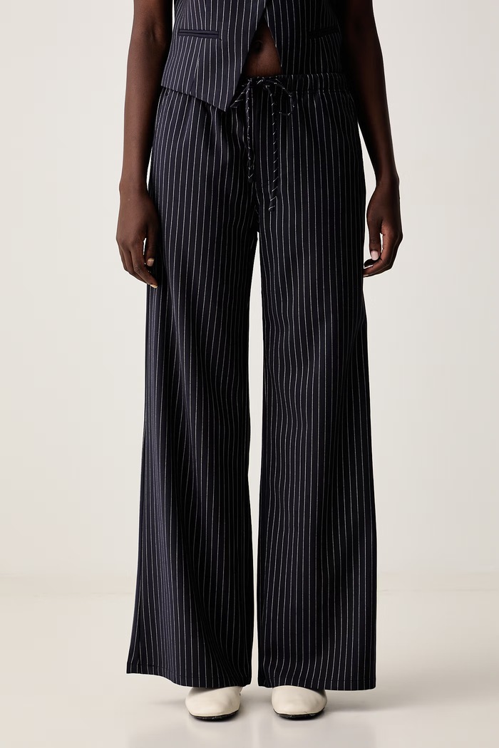 Guess Jeans spodnie wide leg damskie granatowy W6YB08.W2829