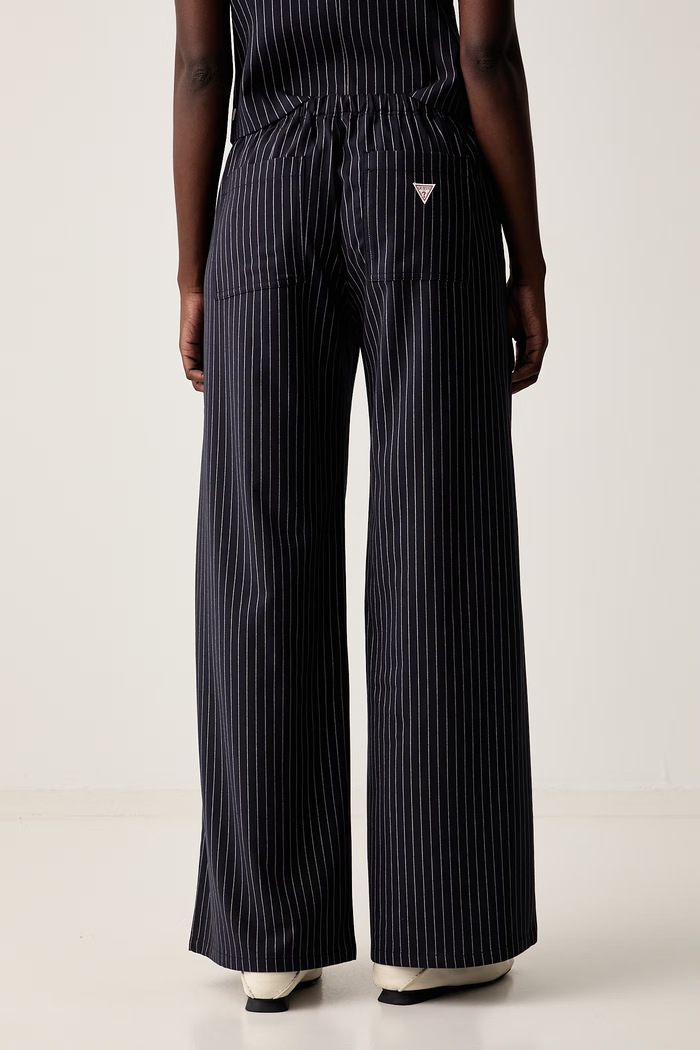 Odzież Guess Jeans spodnie wide leg damskie W6YB08.W2829 granatowy