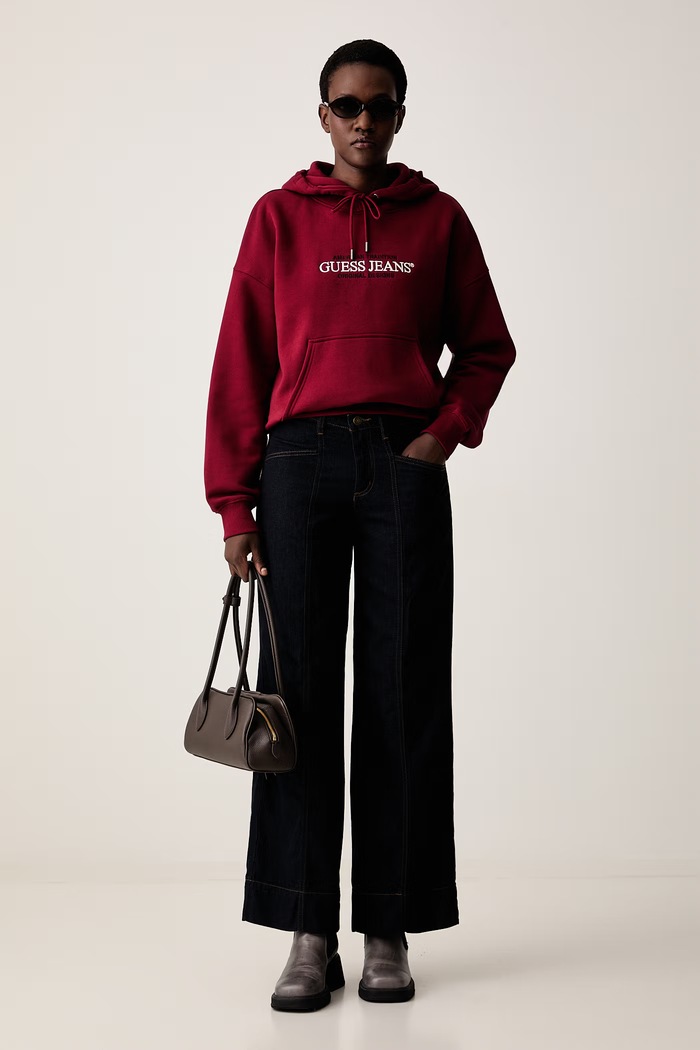 Guess Jeans rifle wide leg dámske W6YA05.D1179 tmavomodrá AW26