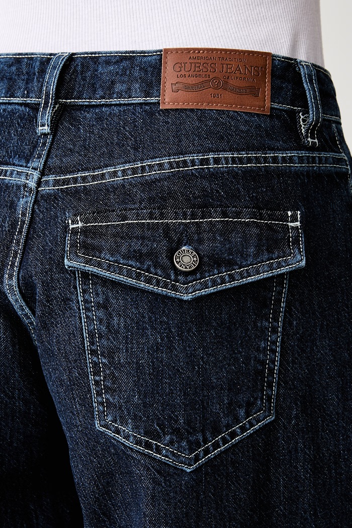 Guess Jeans wide leg traperice za žene mornarsko plava W6YA01.D1178