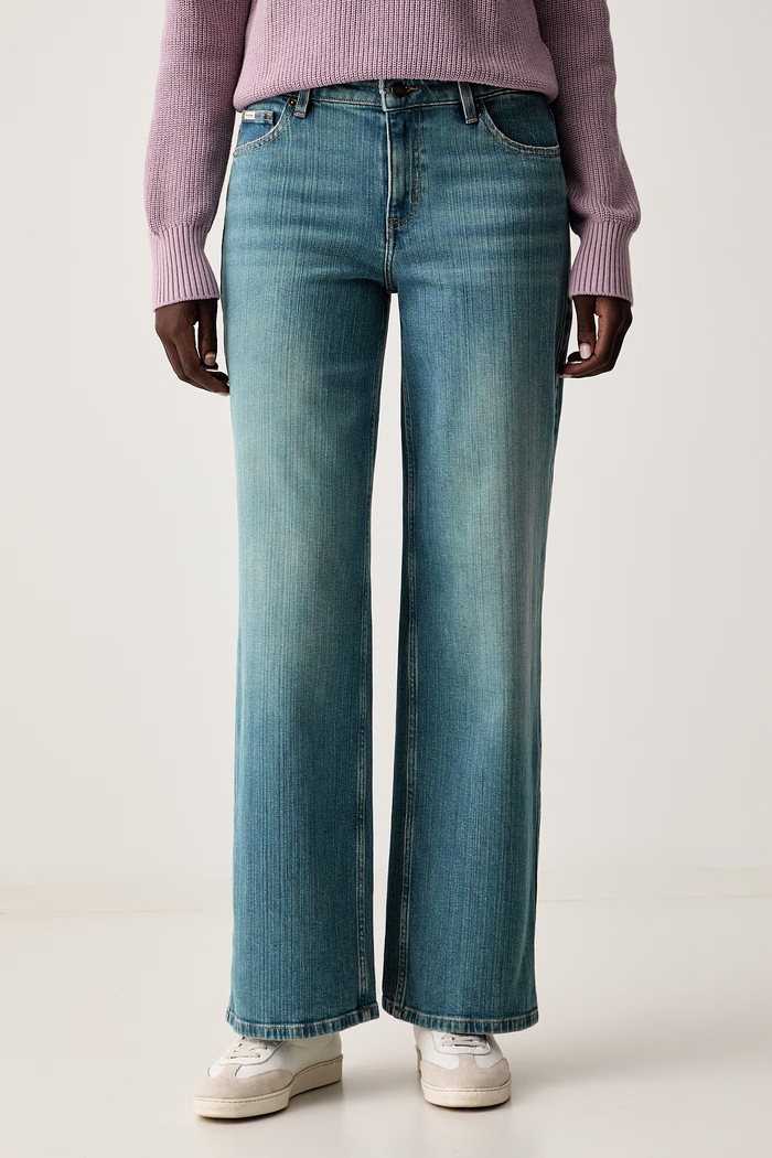 Guess Jeans rifle wide leg dámske modrá W6YA01.D1170