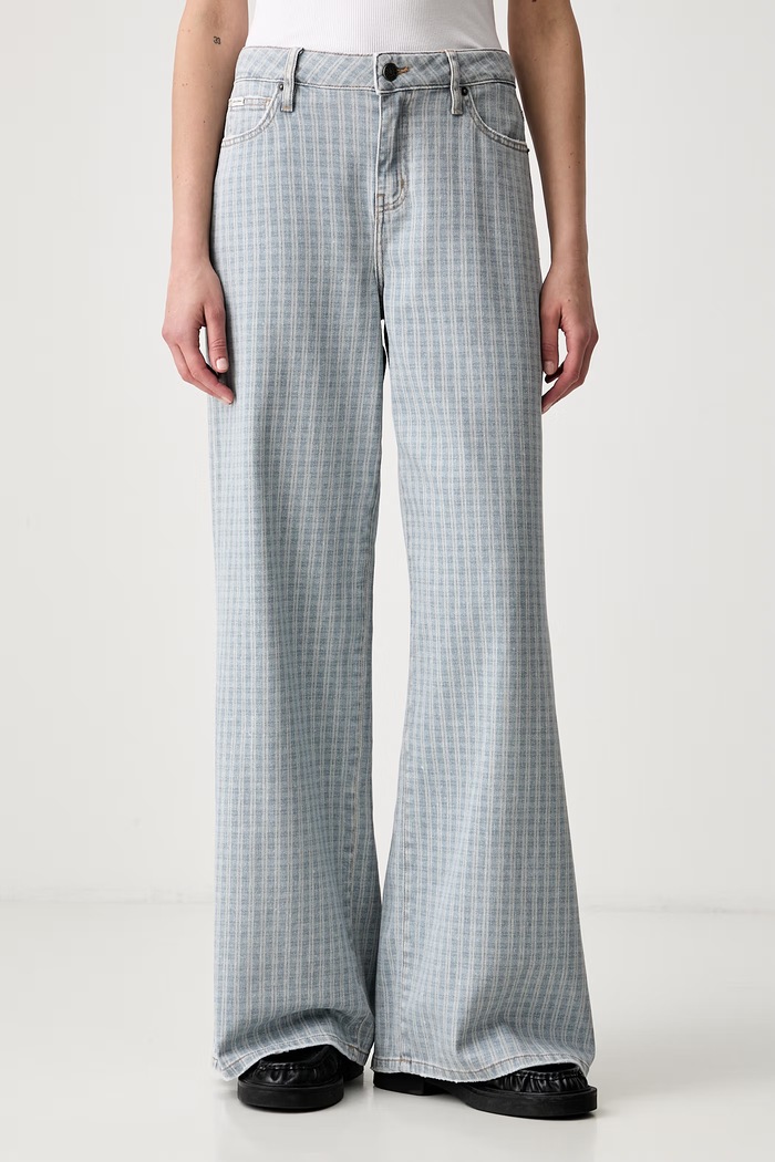 Guess Jeans τζιν wide leg γυναικεία μπλε W6YA0O.D1182