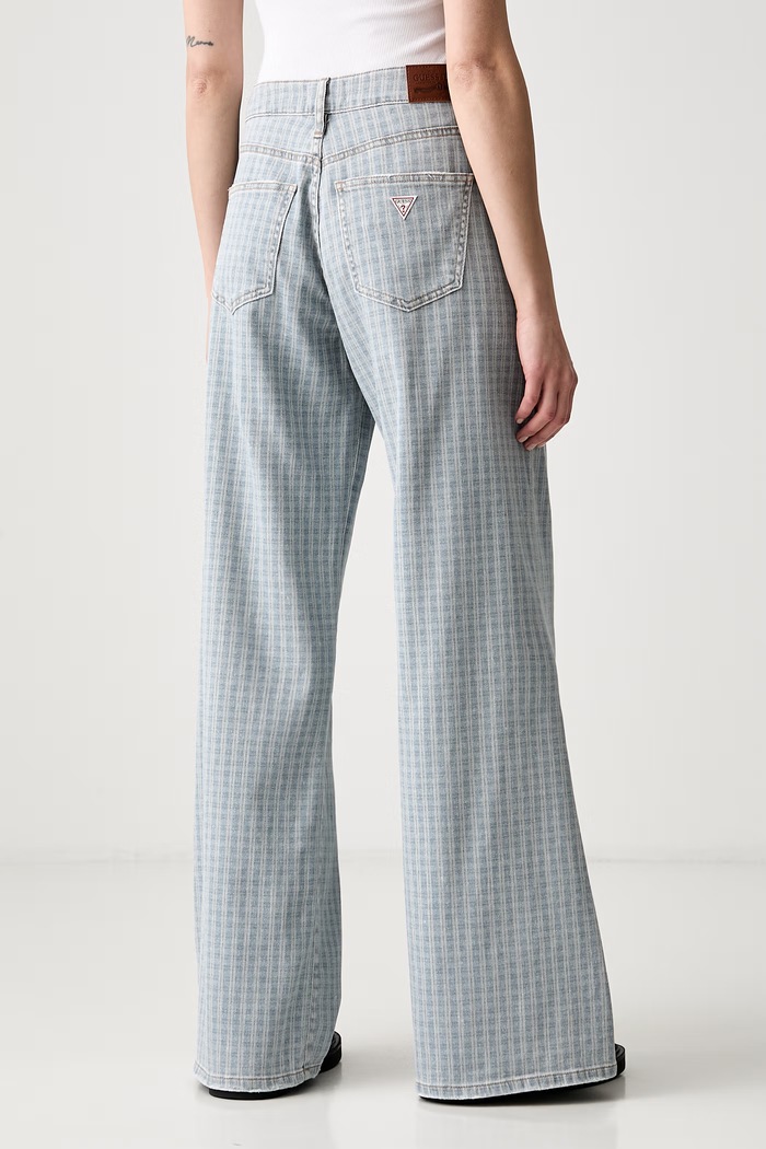 Ρούχα Guess Jeans τζιν wide leg γυναικεία W6YA0O.D1182 μπλε