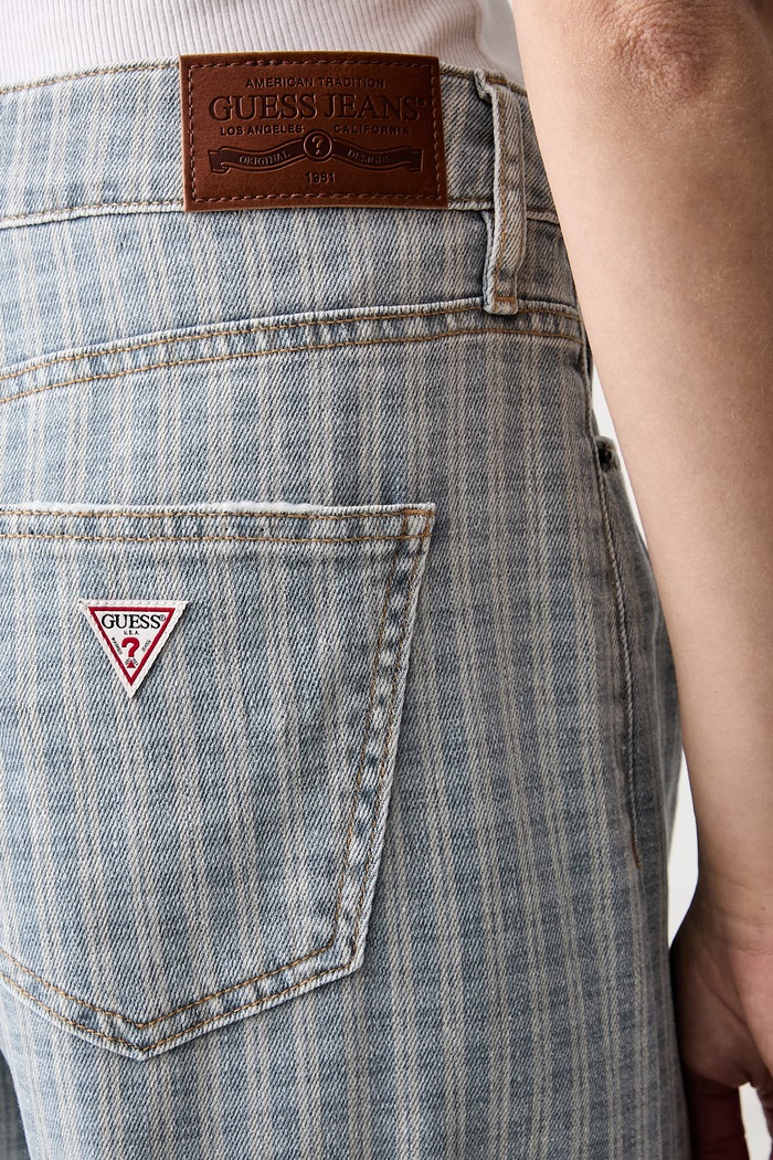 Guess Jeans τζιν wide leg γυναικεία μπλε W6YA0O.D1182