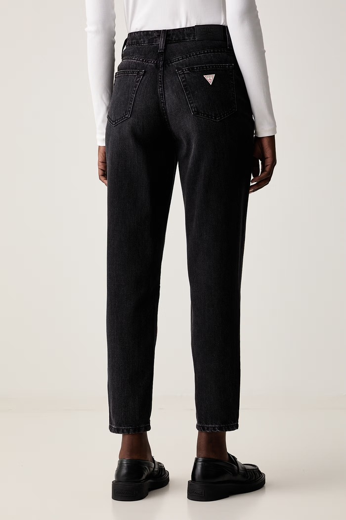 Oblečenie Guess Jeans rifle mom fit dámske W6YA0D.D1148 čierna