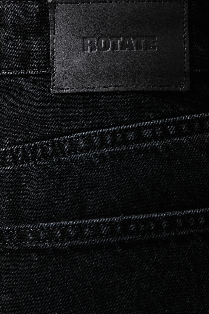Jeansy barrel damskie Rotate 116530D04 czarny