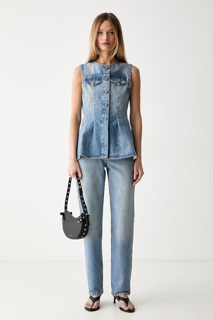 Rotate jeansy regularne damskie 1165451603 niebieski AW26