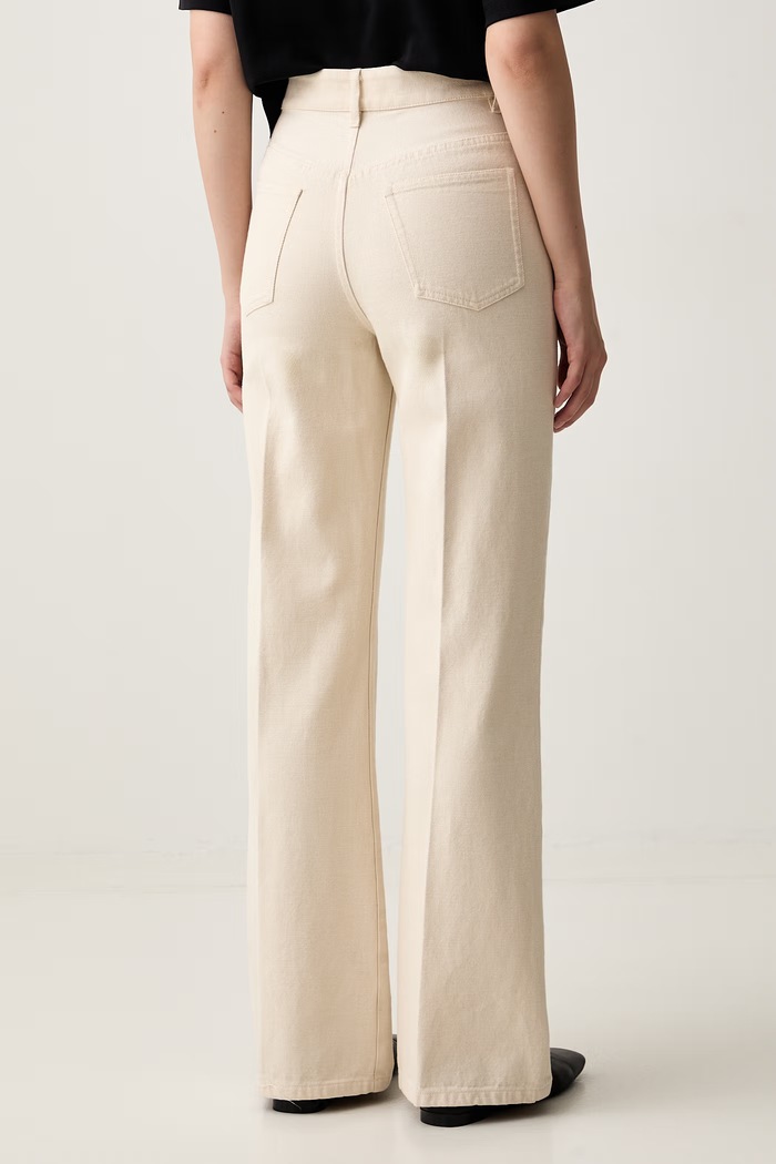 Odzież A.P.C. jeansy straight damskie COEUG.F09243 beżowy