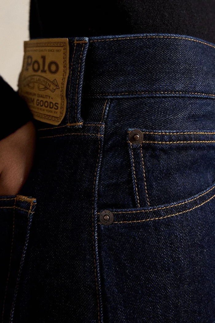 Polo Ralph Lauren jeansy straight damskie granatowy 211B17117