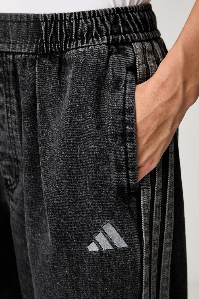 adidas τζιν wide leg γυναικεία Denim Pack μαύρο KV0620