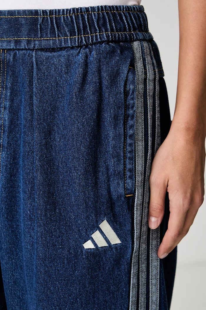 adidas jeansy wide leg damskie Denim Pack niebieski KV0618