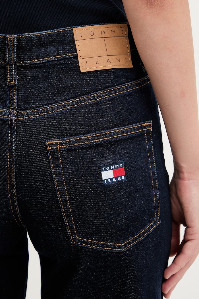 Tommy Jeans jeansy straight damskie granatowy DW0DW23584