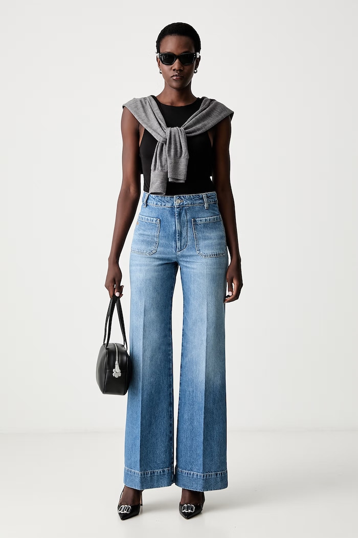 Victoria Beckham jeansy wide leg Alina 1226DJE007252M niebieski AW26