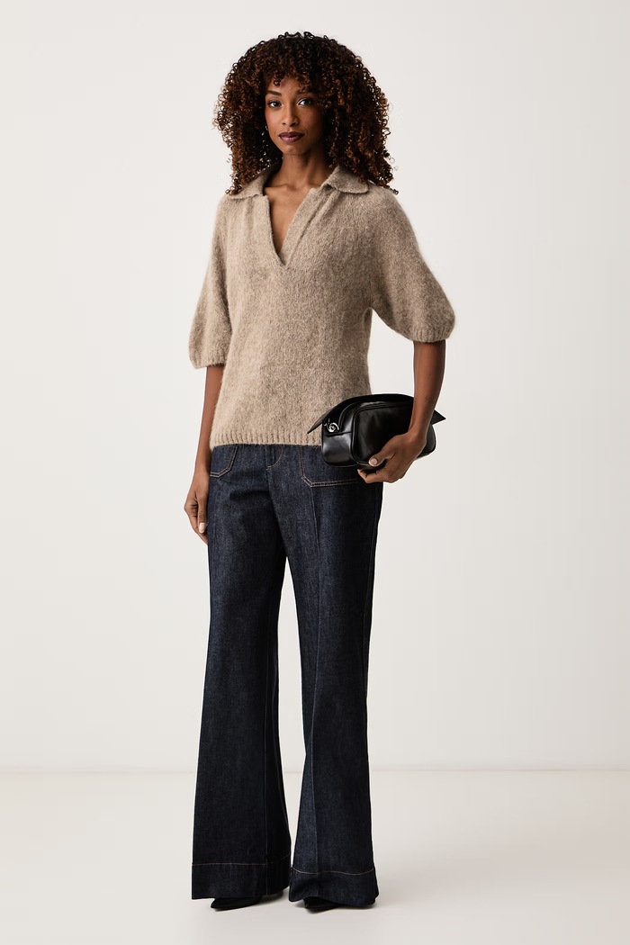 Victoria Beckham Jeansy wide leg damskie Alina 1226DJE007252G granatowy AW26