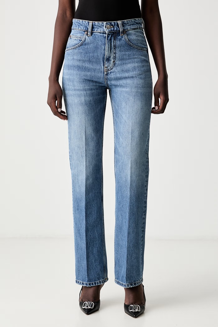 Victoria Beckham jeansy slim fit damskie Julia niebieski 1226DJE005216S