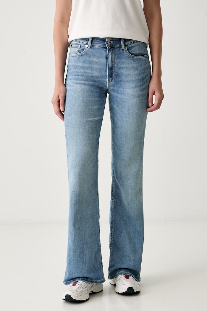 Tommy Hilfiger jeansy flare damskie niebieski WW0WW49952