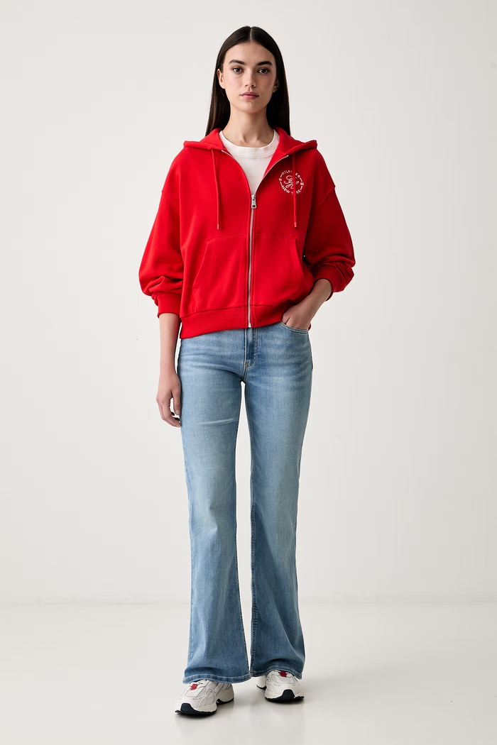 Tommy Hilfiger jeansy flare damskie WW0WW49952 niebieski AW26
