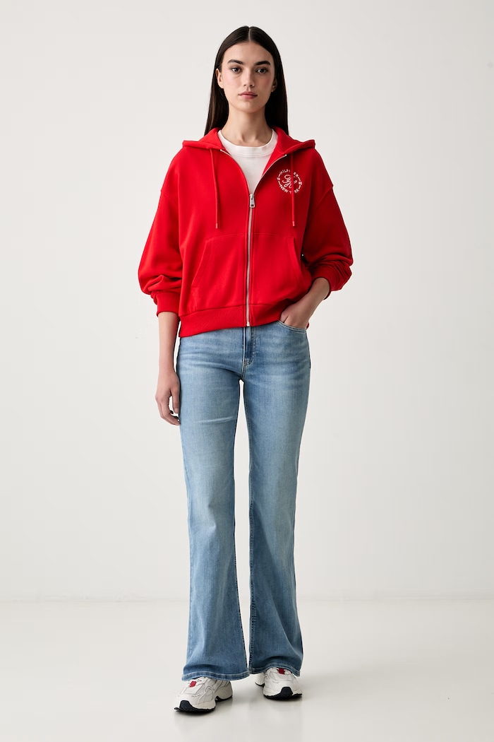 Tommy Hilfiger jeansy flare damskie WW0WW49952 niebieski AW26