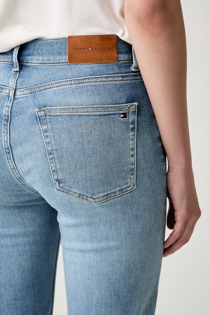 Tommy Hilfiger jeansy flare damskie niebieski WW0WW49952