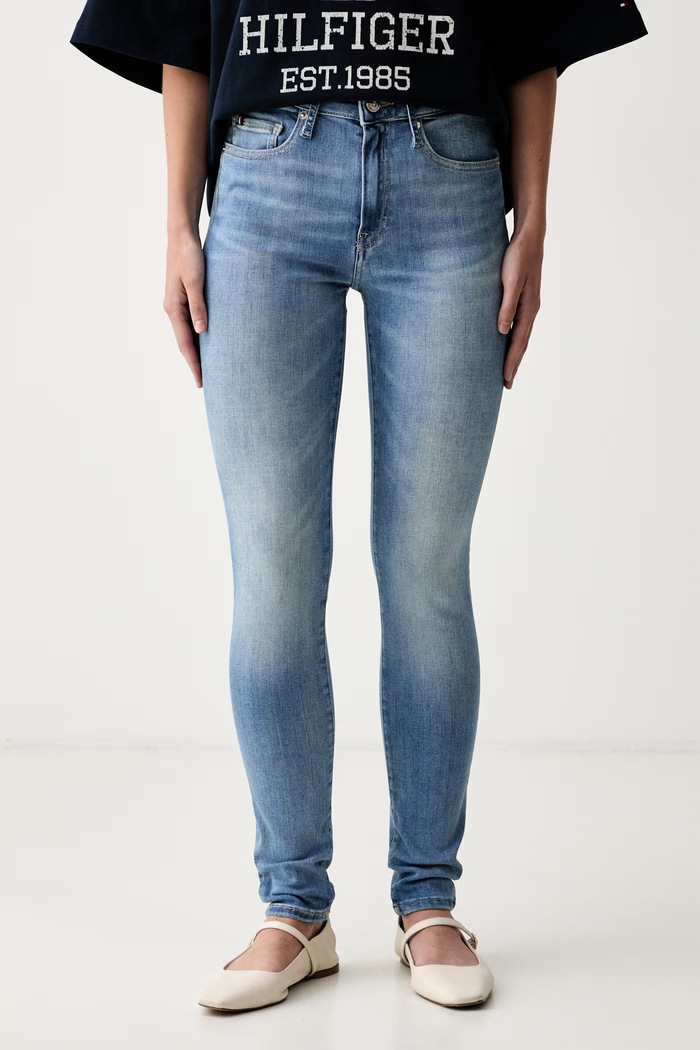 Tommy Hilfiger jeansy skinny damskie niebieski WW0WW49945