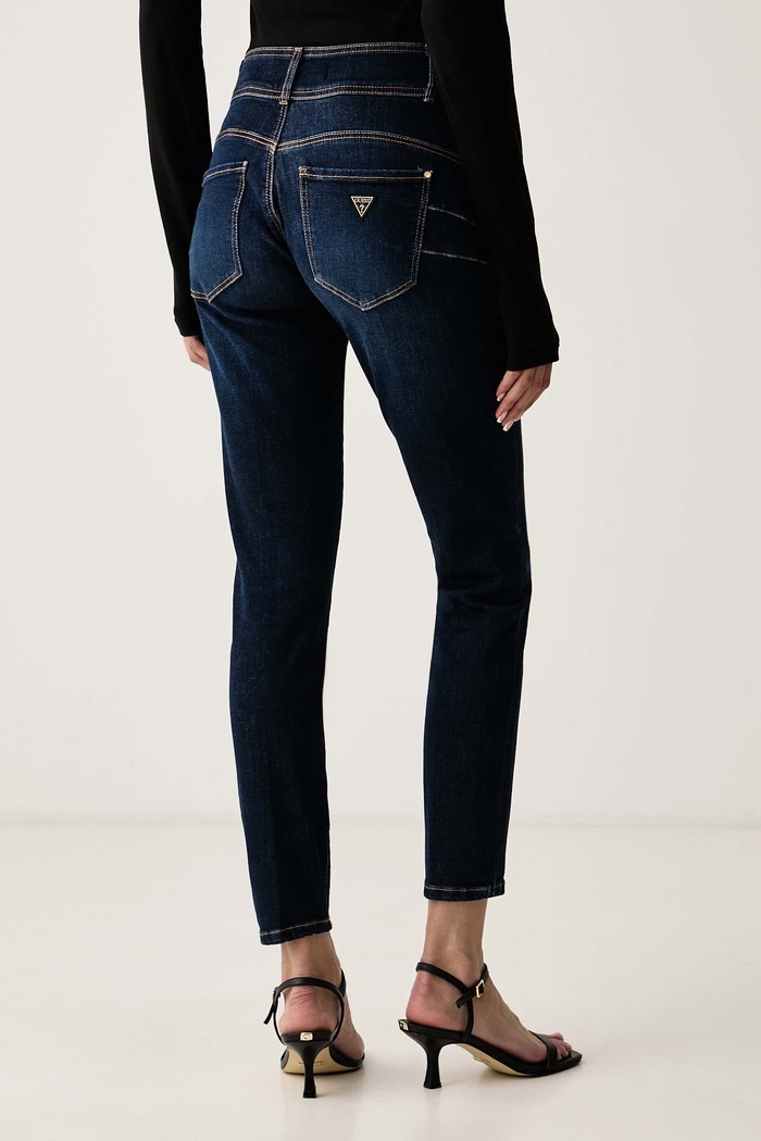 Odzież Guess Jeansy skinny damskie SHAPE UP W6YA34.D1593 granatowy
