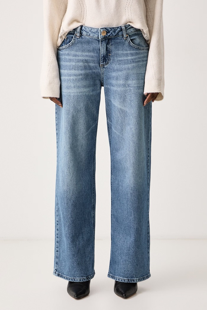 Guess Blugi wide leg pentru femei albastru W6BA2K.D2577