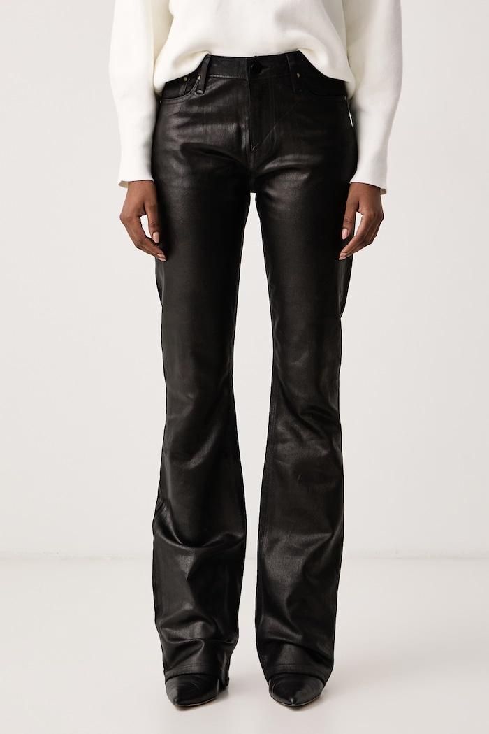 Guess Jeansy flare damskie SEXY FLARE czarny W6BA0L.D2083