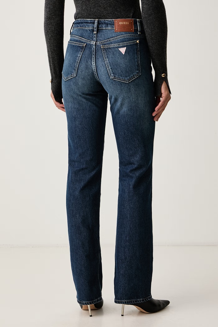 Дрехи Guess Дънки straight дамски ICONIC STRAIGHT W6BAJR.D2117 тъмносин