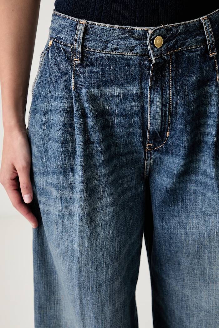 Tommy Hilfiger jeansy wide leg damskie niebieski WW0WW51041