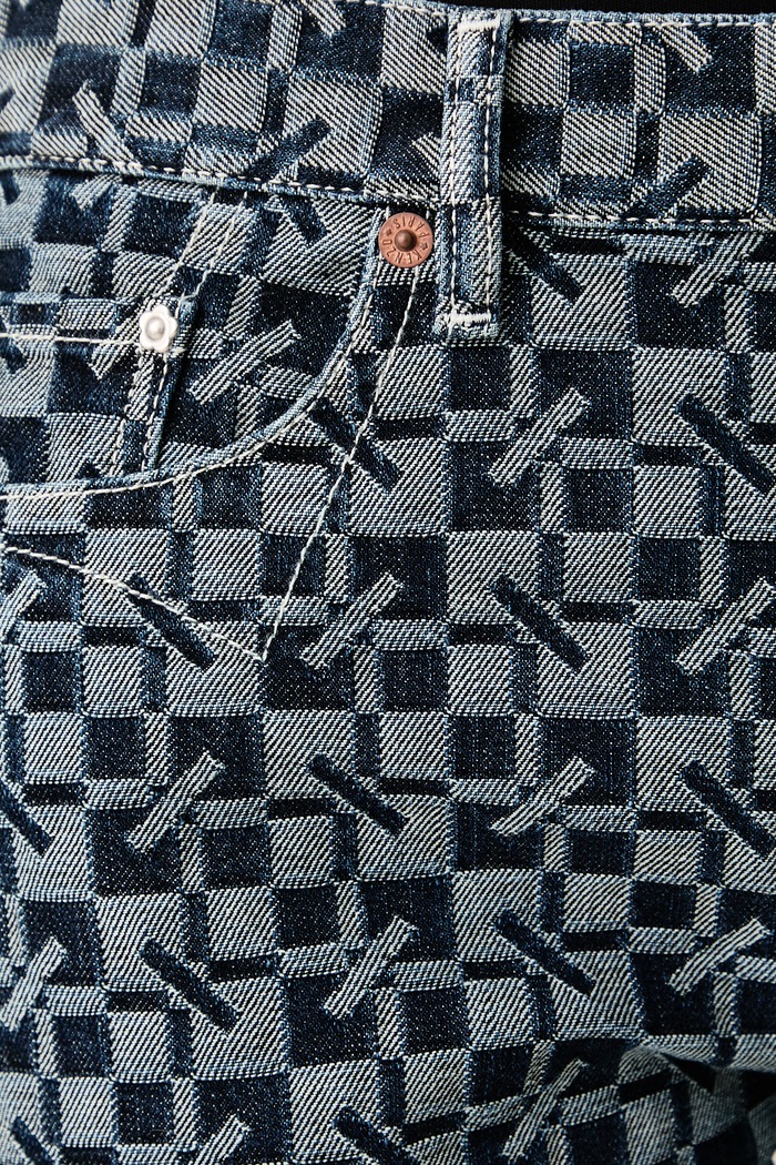 Jeansy regular damskie Kenzo FG62DP2427J9 niebieski
