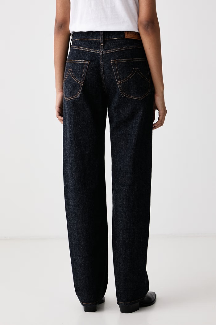 Odzież Kenzo Jeansy straight damskie FG62DP2426U1 granatowy