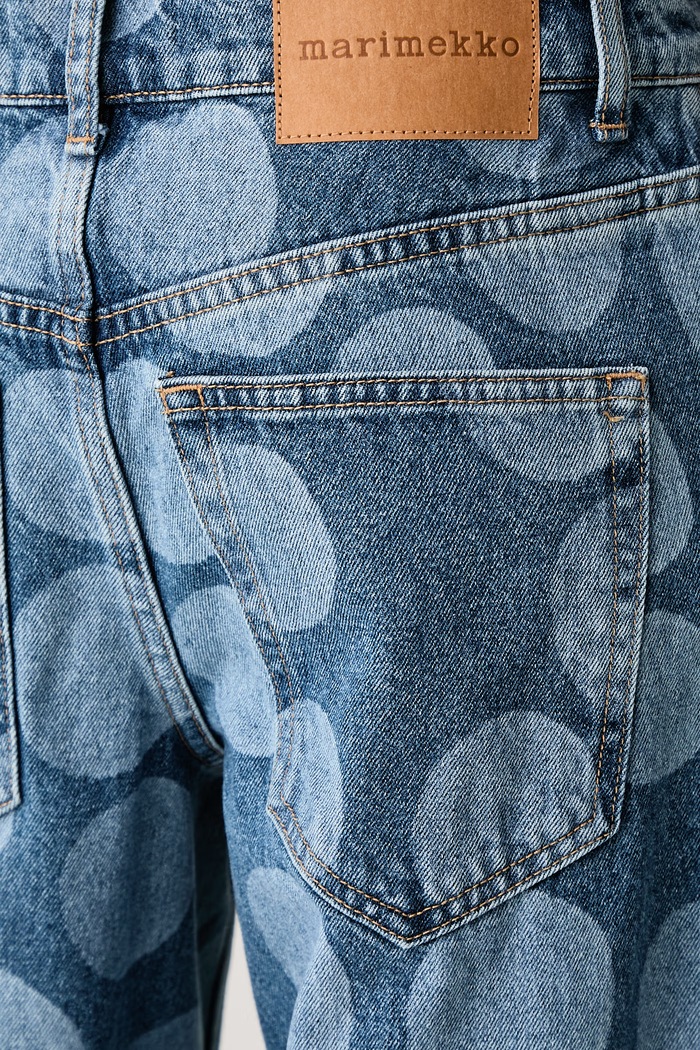 Kavbojke s širokimi hlačnicami ženske Marimekko 096038 modra