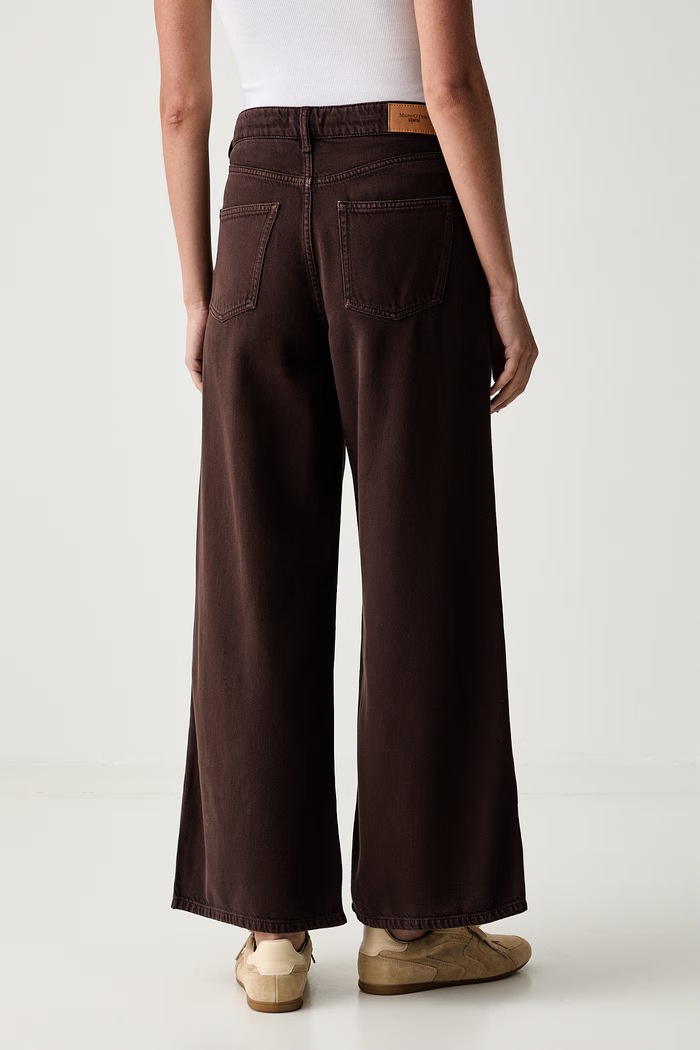 Odzież Marc O'Polo jeansy wide leg damskie 5000011068 brązowy