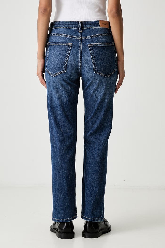 Odzież Marc O'Polo jeansy straight damskie 5000009769 granatowy