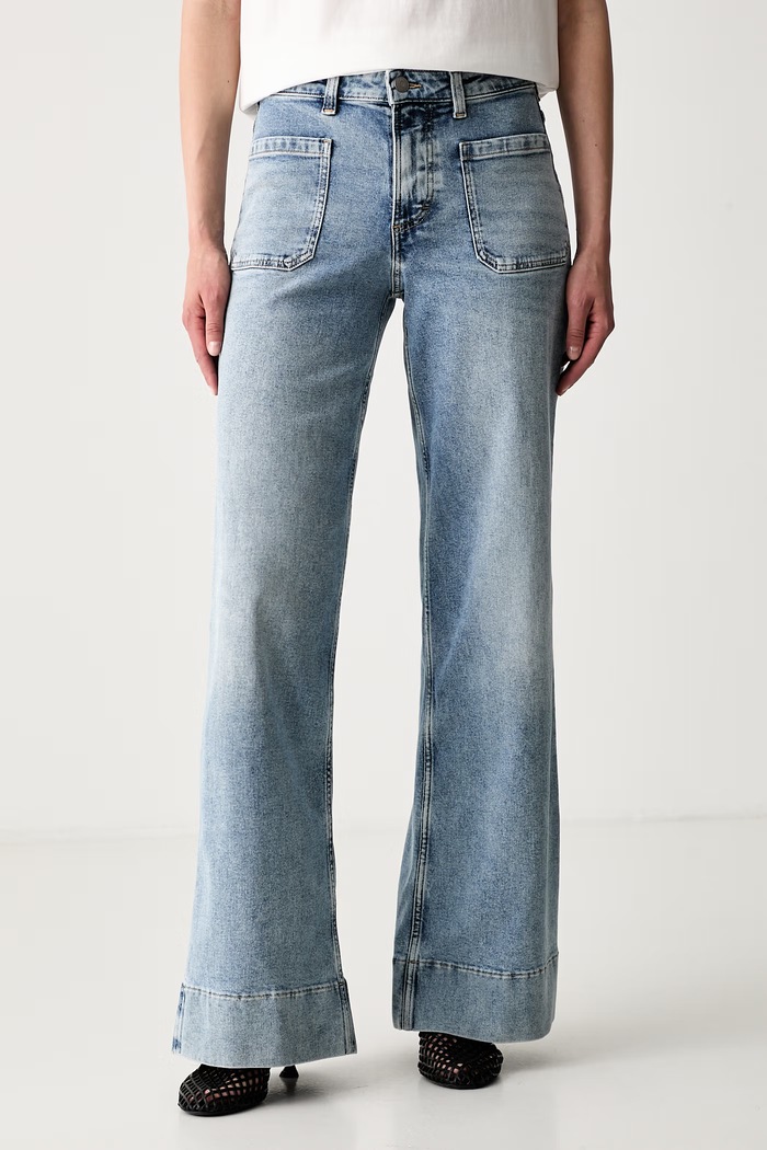 Marc O'Polo jeansy wide leg damskie niebieski 5000014457