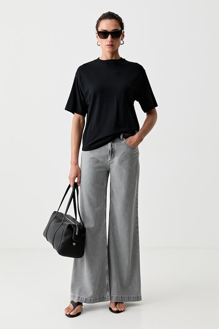 Marc O'Polo Jeansy flare damskie 5000014445 szary AW26