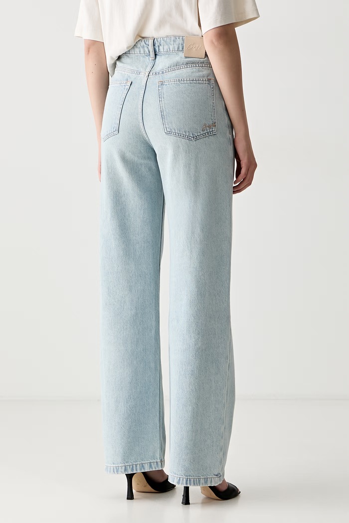 Odzież BOSS Orange jeansy wide leg damskie C_MARLENE HR 12. 50564409 niebieski