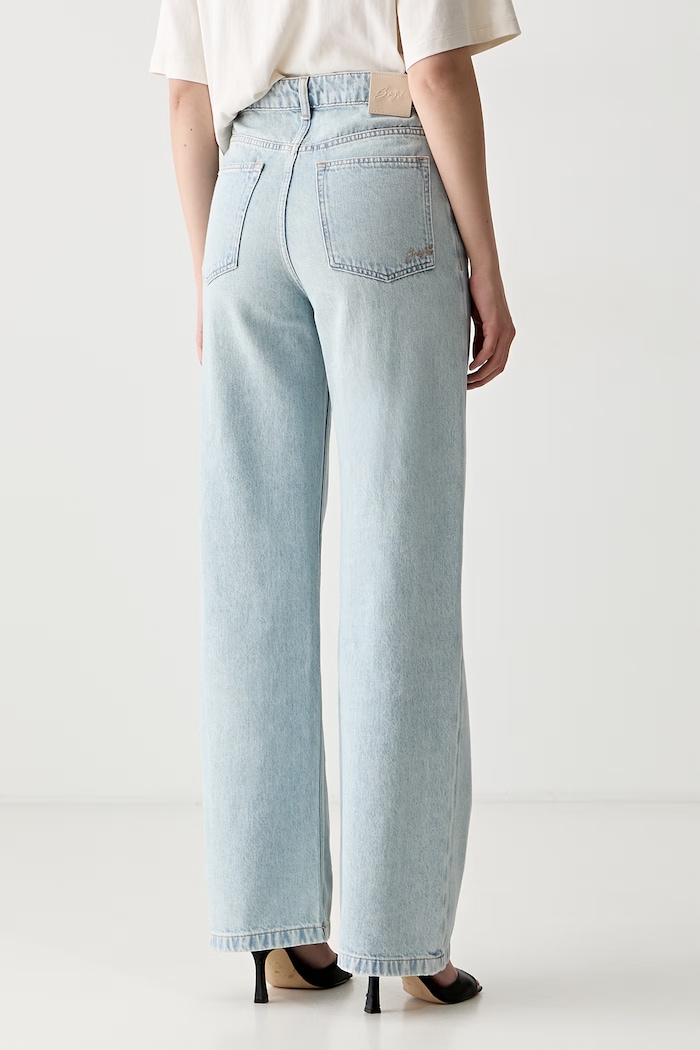 Odzież BOSS Orange jeansy wide leg damskie C_MARLENE HR 12. 50564409 niebieski