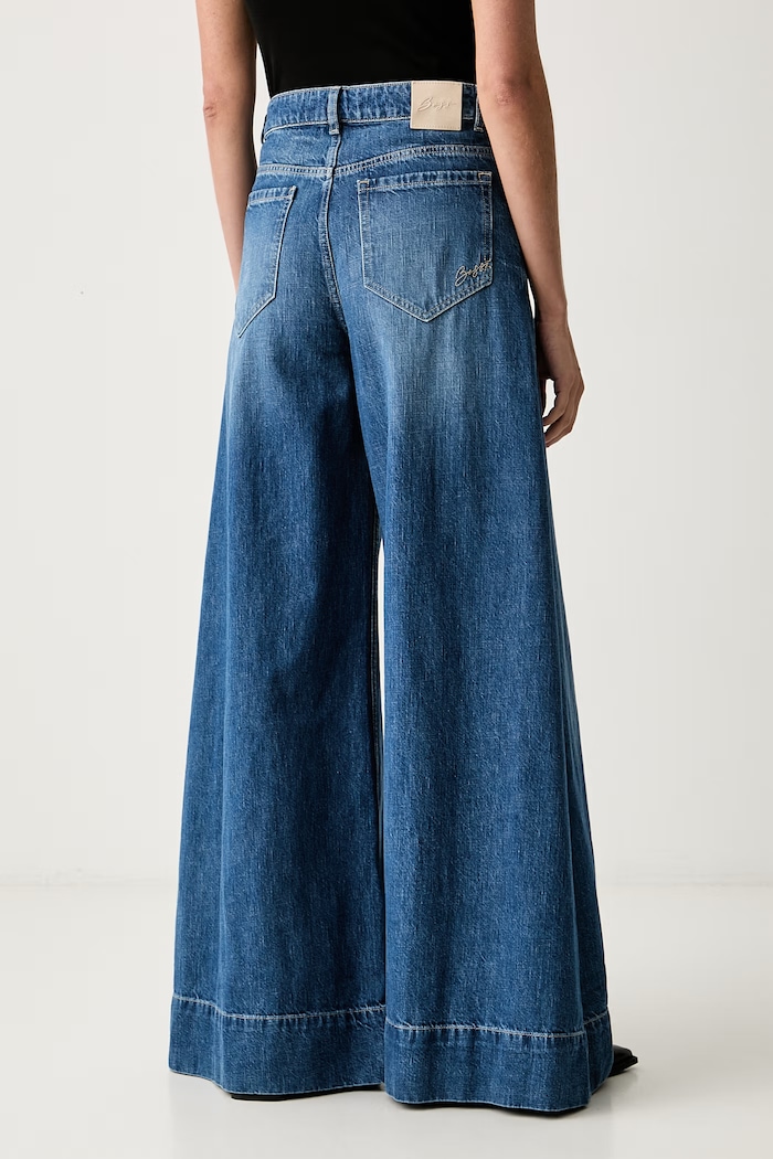 Odzież BOSS Orange jeansy wide leg damskie C_JANE HR 50564408 niebieski