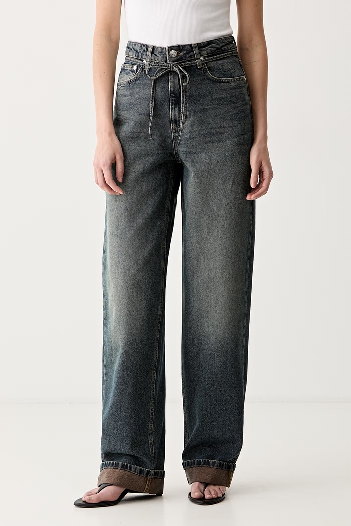 Gestuz jeansy barrel damskie GZsusara niebieski 10911342