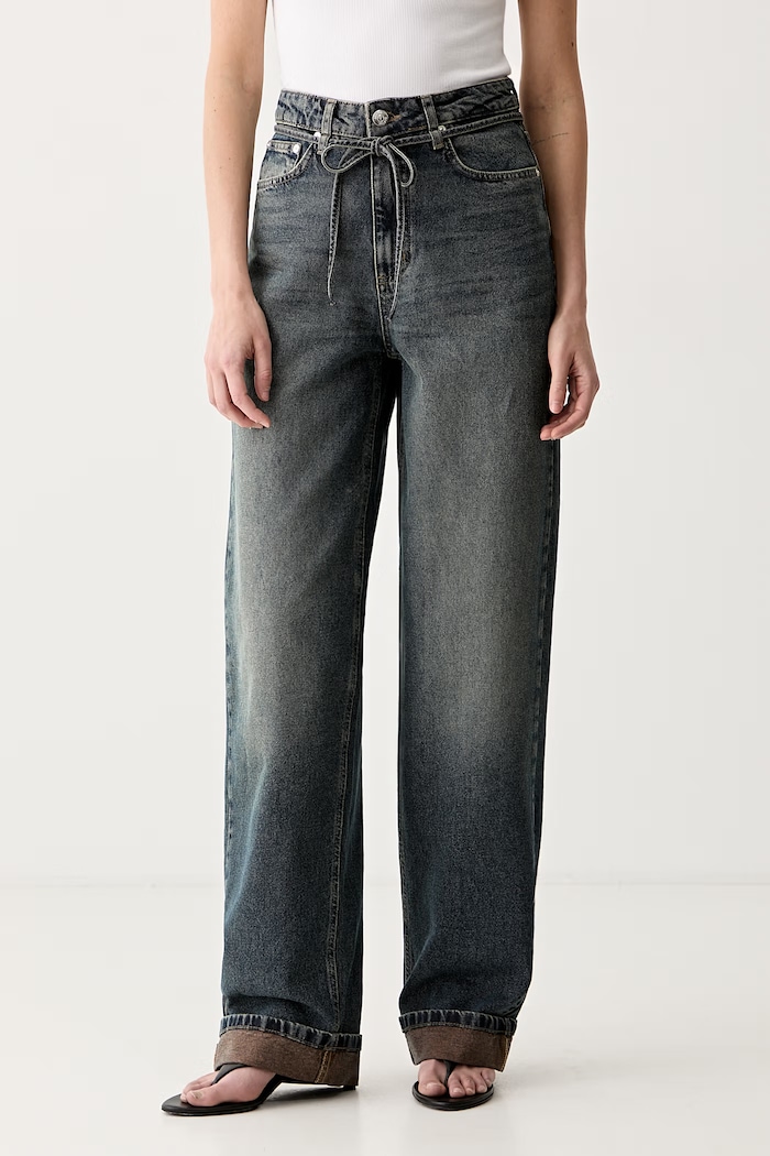 Gestuz jeansy barrel damskie GZsusara niebieski 10911342