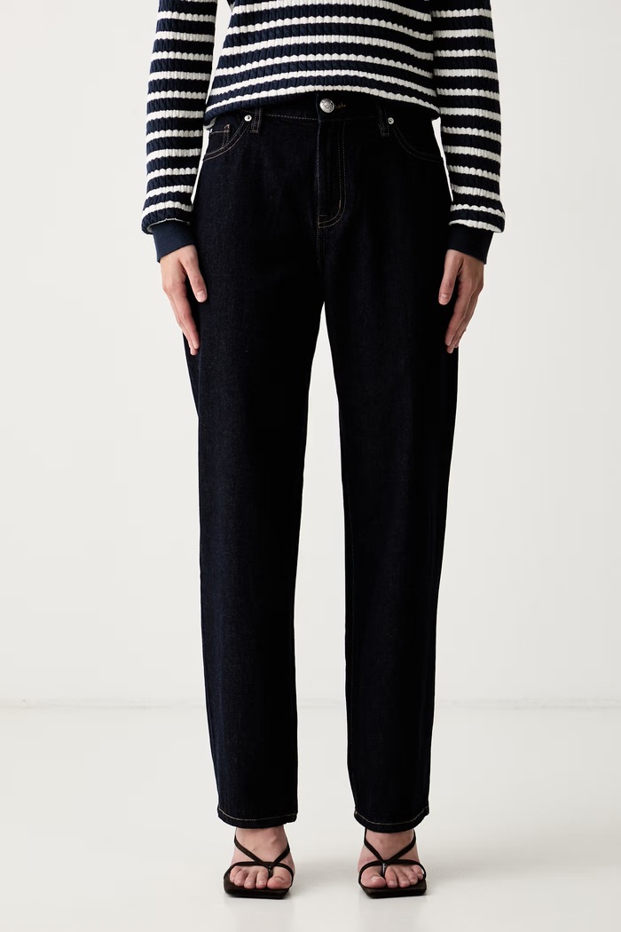 DKNY jeansy straight damskie granatowy DJ6G4249