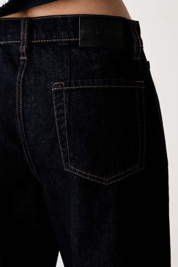 DKNY jeansy straight damskie granatowy DJ6G4249