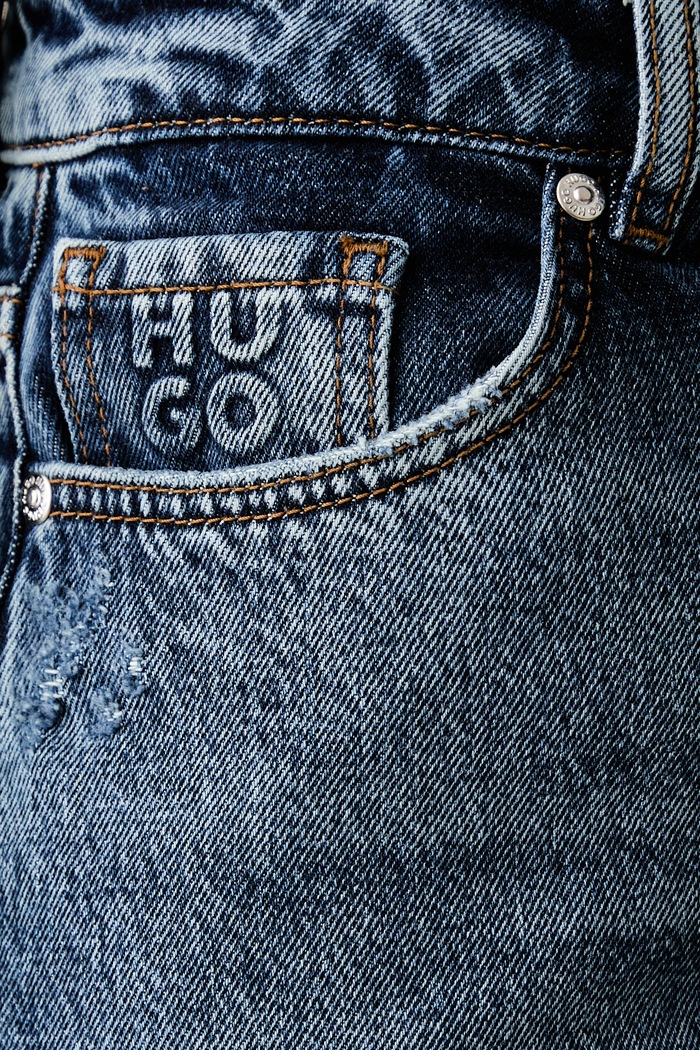 HUGO jeansy mom fit damskie Garlene 50563517 niebieski