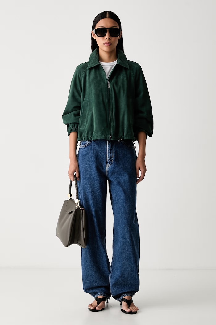 HUGO jeansy barrel damskie Gimine_5 50563510 niebieski AW26