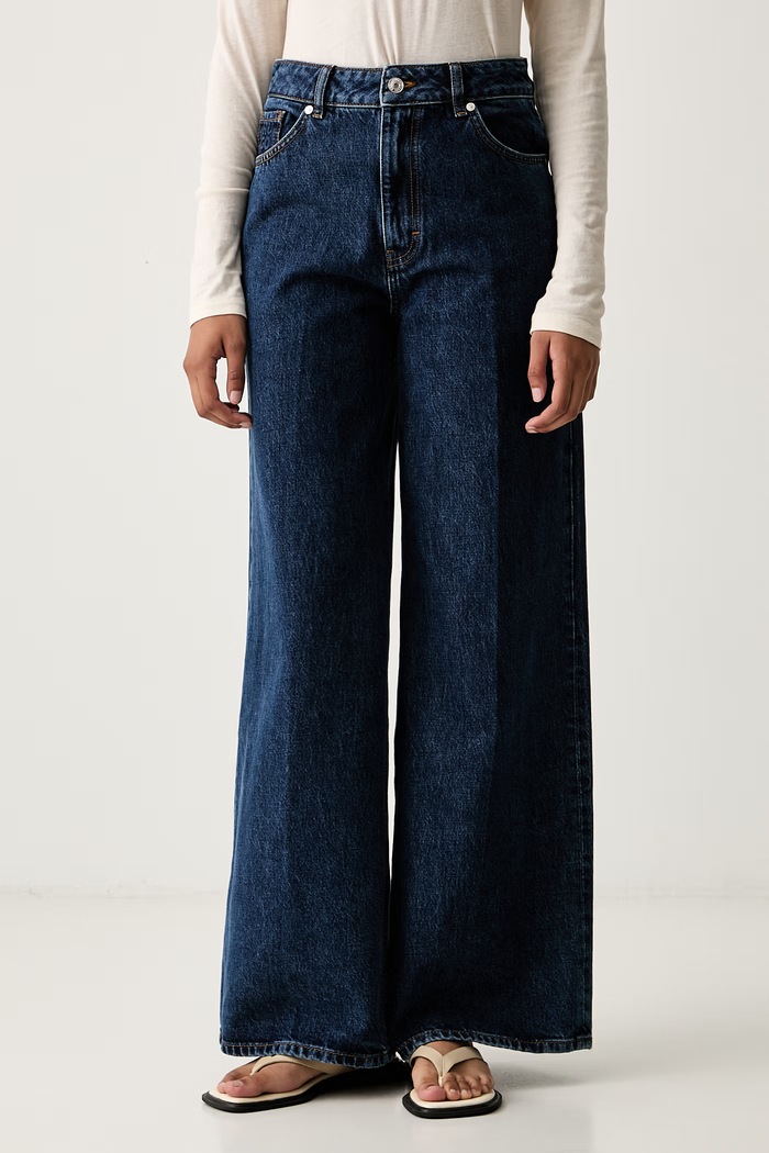 HUGO rifle wide leg dámske 937_16 tmavomodrá 50563504