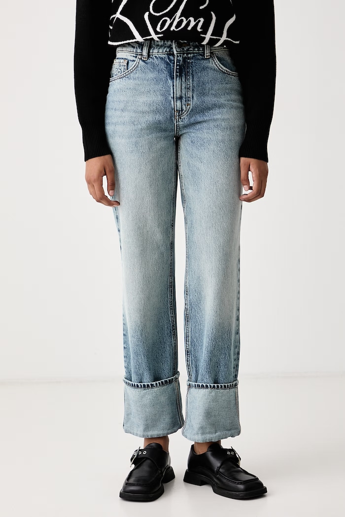 HUGO Jeansy straight damskie Gilissi_6 niebieski 50563500