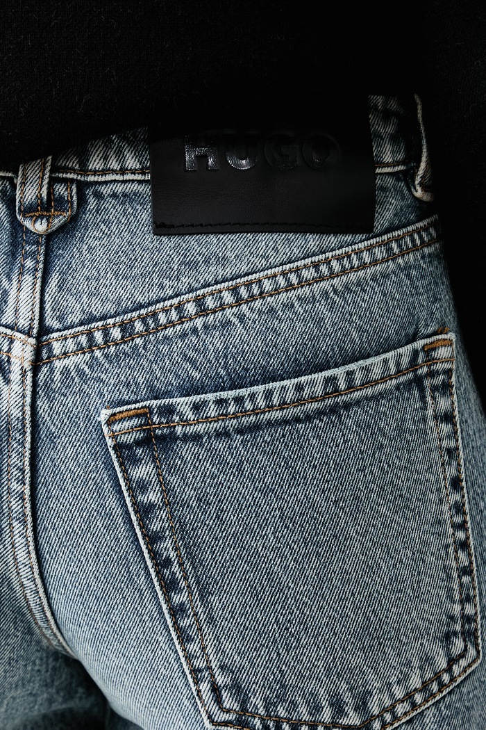 Jeansy straight damskie Gilissi_6 HUGO 50563500 niebieski