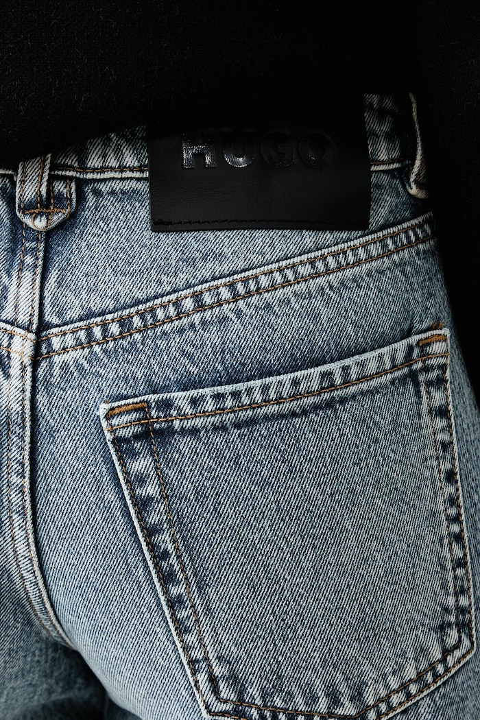 Jeansy straight damskie Gilissi_6 HUGO 50563500 niebieski